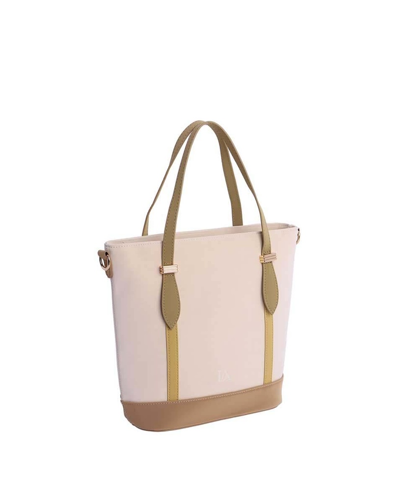 Bolso de hombro Paloma beige con cremallera