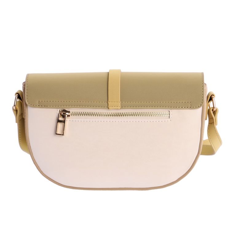 Bolso de hombro de don algodon combinado beige