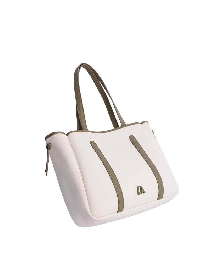 Bolso de hombro Colette blanco con cremallera