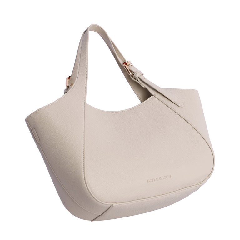 Bolso de mano y bandolera don algodón beige