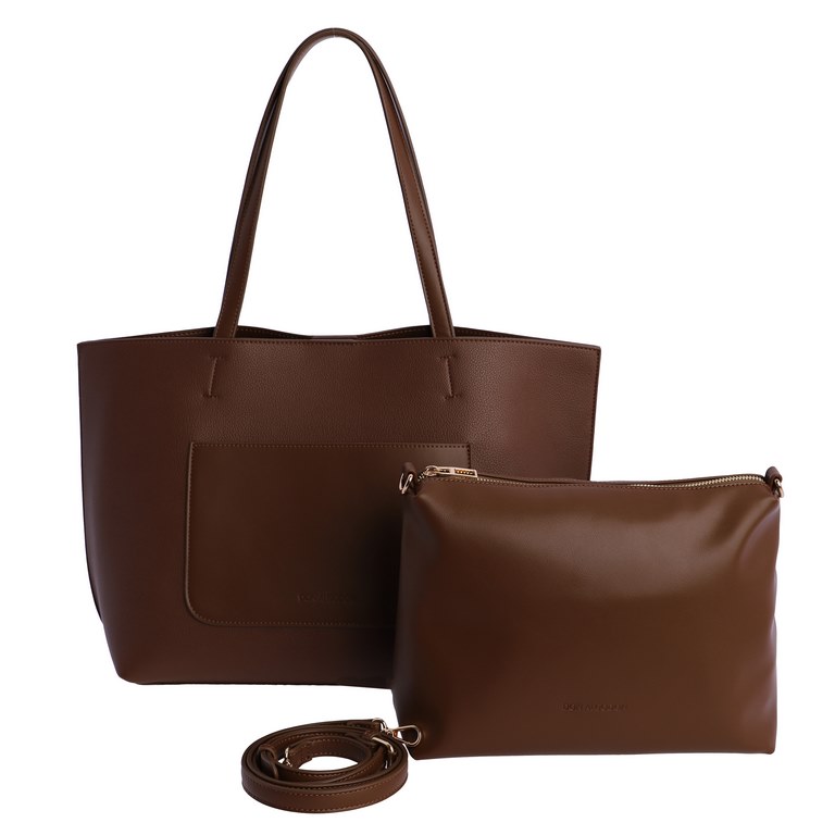 Bolso shopper don algodón marrón