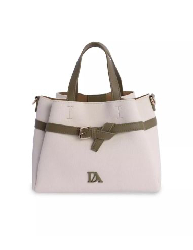 Bolso de mano y bandolera de Don Algodon Colette Marfil con Verde