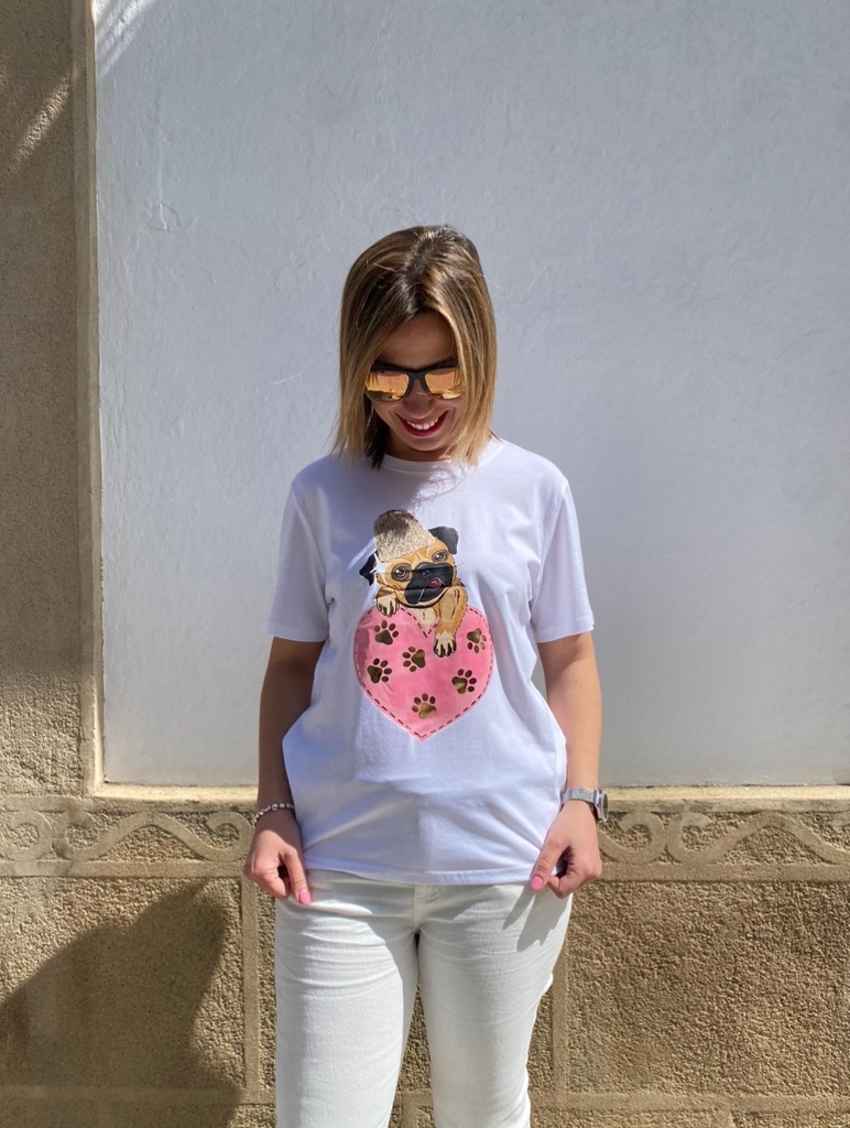 Camiseta huella perro