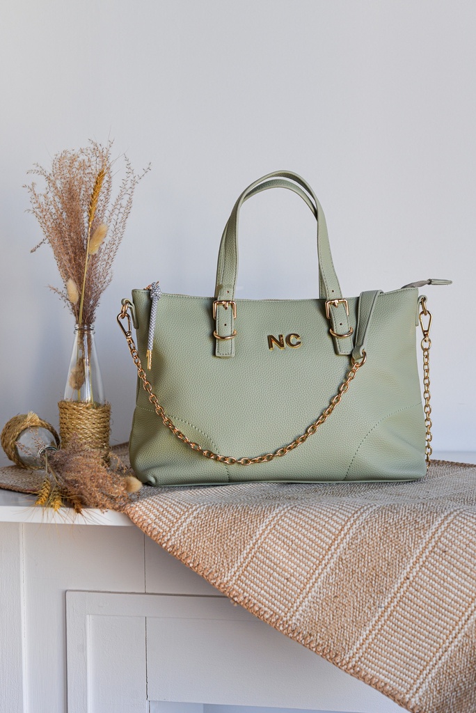Bolso piel vegana pompón