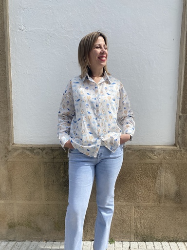 Camisa globos azul